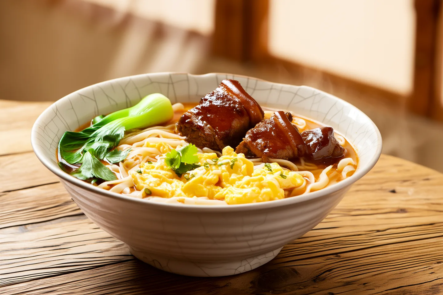 Shandong-Style Dàlǔ Miàn (Egg & Pork Noodles)