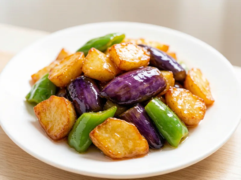 Three-Braised Delights (Potato, Eggplant, Green Pepper)