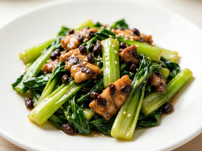 Fermented Black Bean & Tilapia Stir-Fry with Oil-Mustard Greens