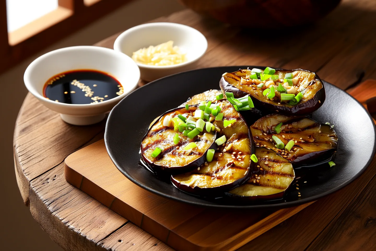 Grilled Eggplant with Garlic Sauce