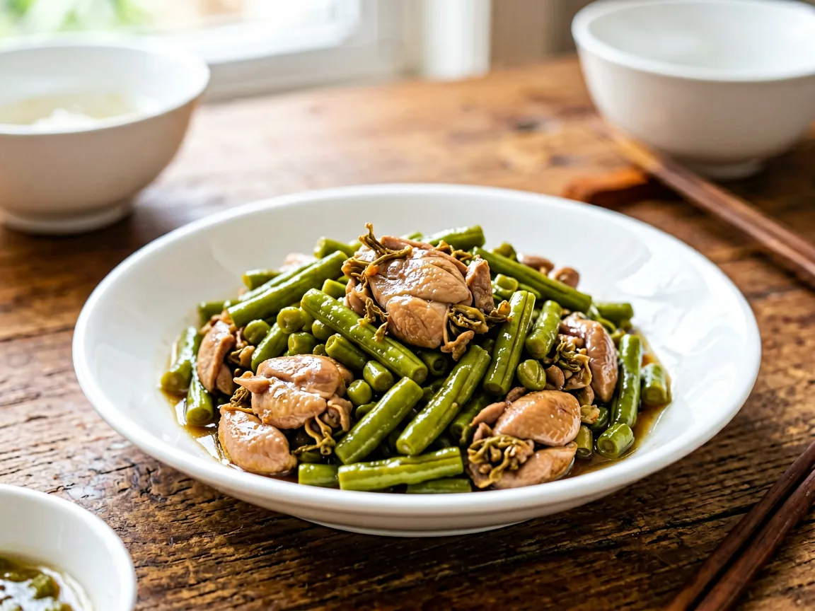 Pickled Beans Stir-Fried with Chicken Gizzards