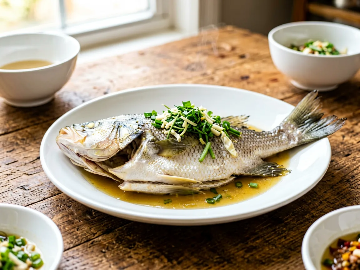 Steamed Sea Bass (清蒸鲈鱼)