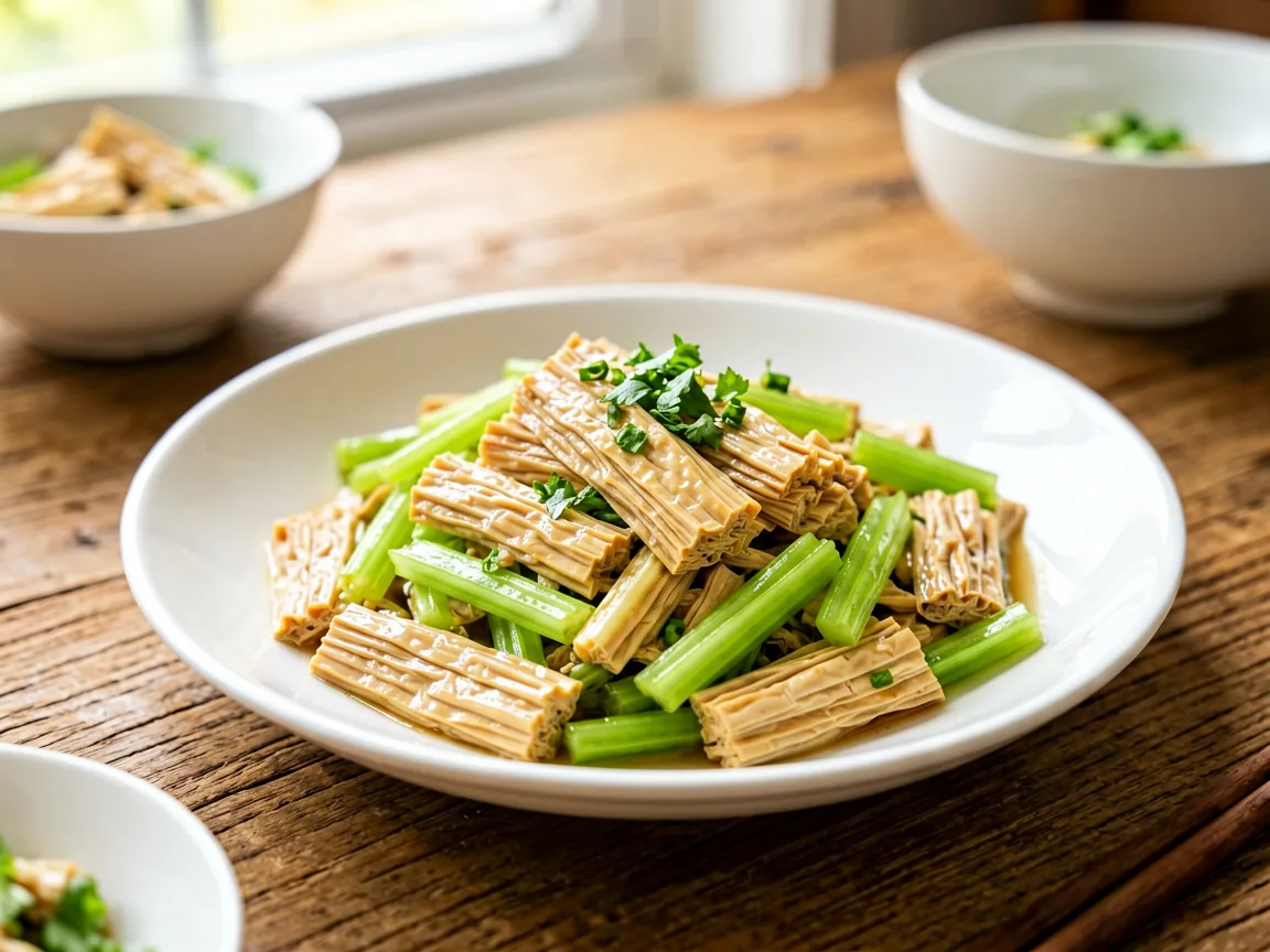 Stir-Fried Dried Tofu with Celery (Qin Cai Chao Xiang Gan)