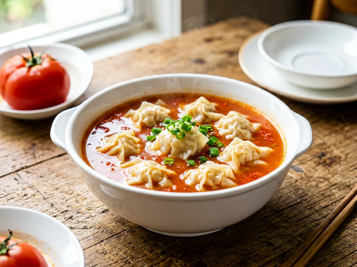 Tomato Geda Tang (Homestyle Tomato Dumpling Soup)