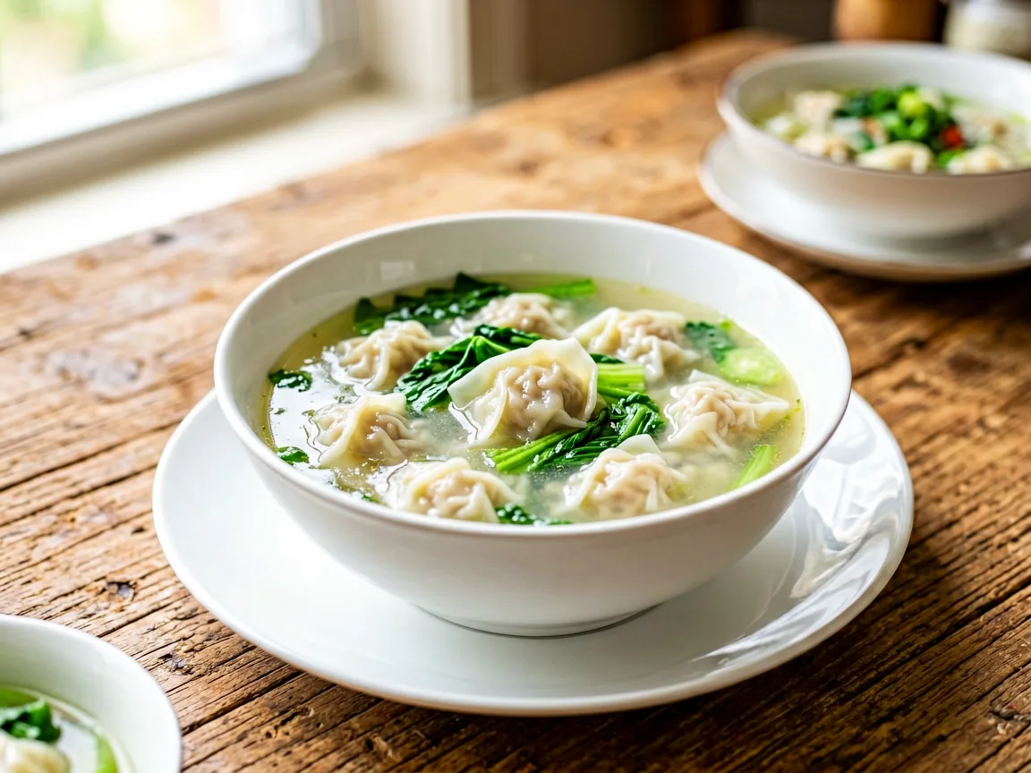 Vegetable Geda Tang (Clear, Light & Wholesome Dumpling Soup)