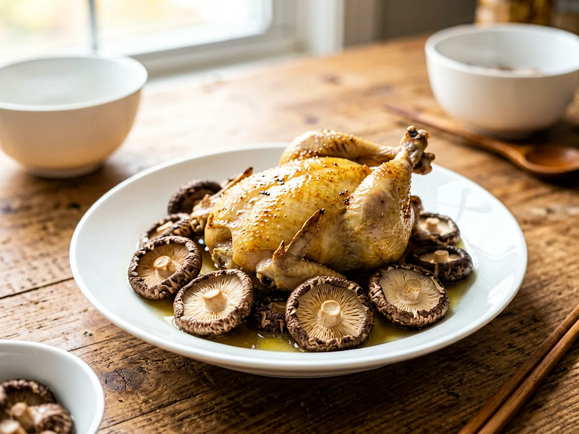 Winter Mushroom Steamed Chicken